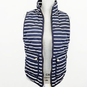 J. Crew navy and white striped vest